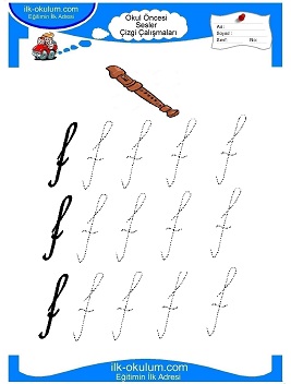 Çocuklar İçin Sesler Çizgi Çalışmaları Çalışma Sayfaları 